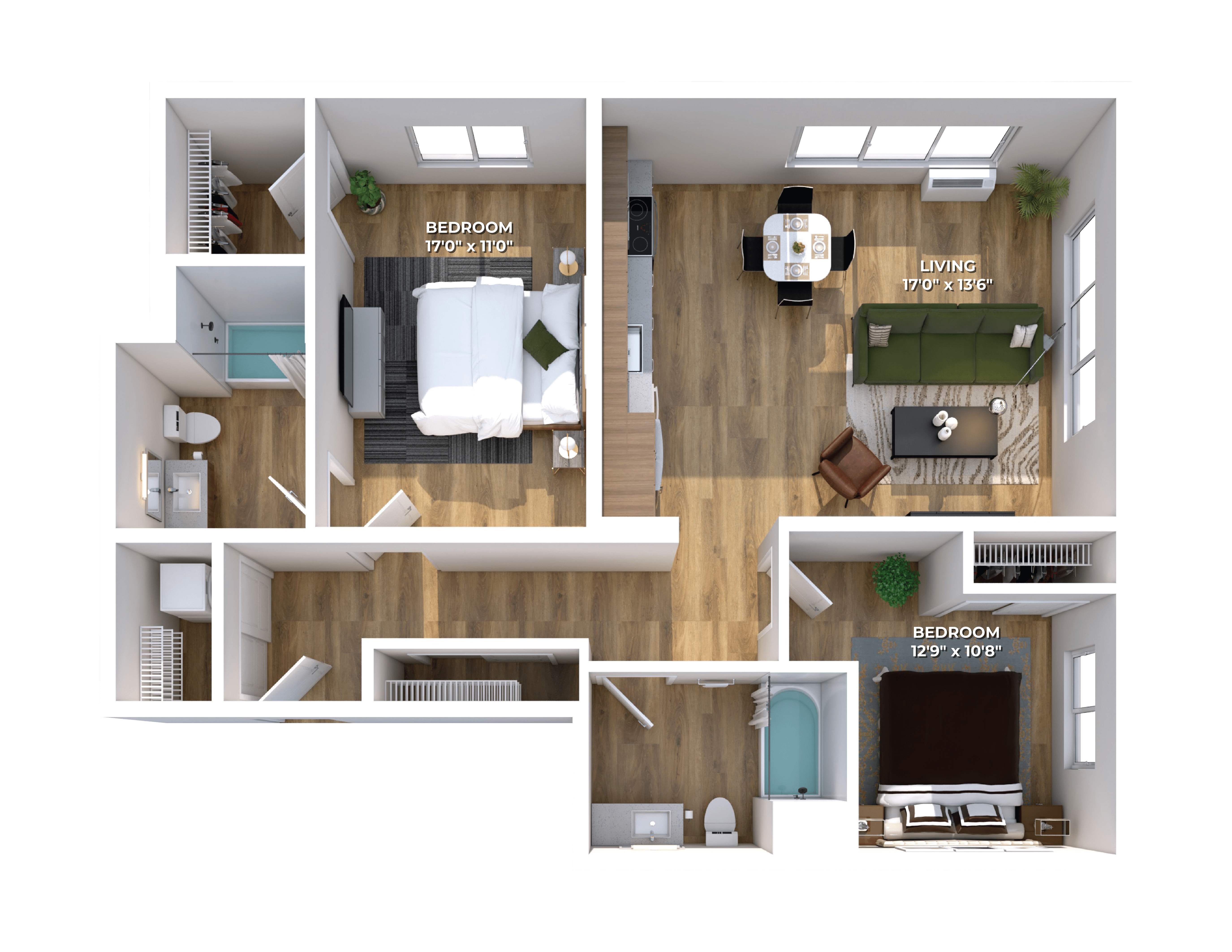 Floor plan layout diagram for Two Bedroom C4